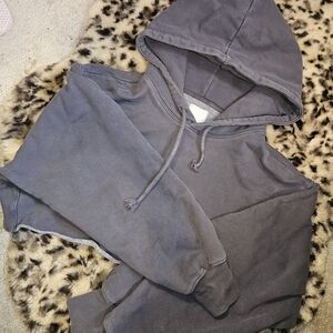 TNA Cozy Pullover Hoodie in Charcoal Gray